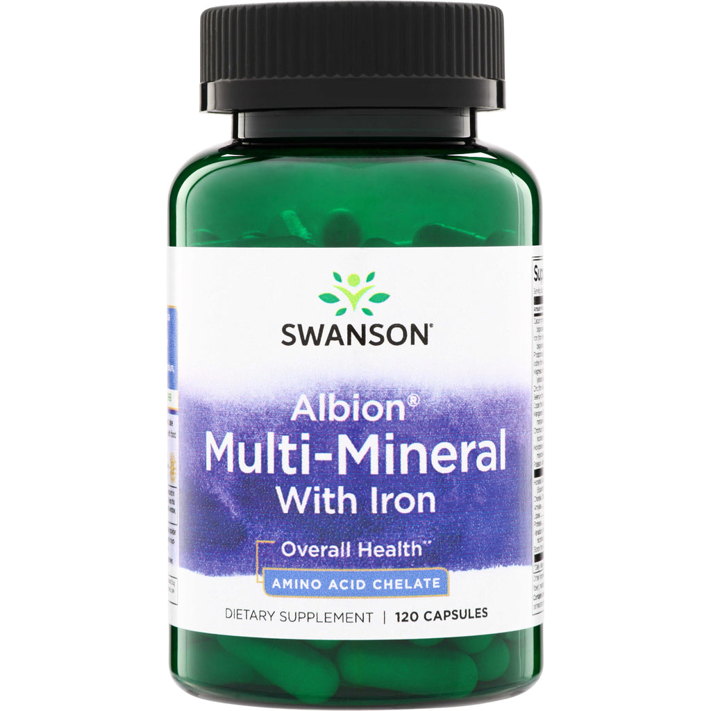 SWU062 | Swanson Albion Multi-Mineral with Iron dietary supplement, 120 capsules - Thumbnail