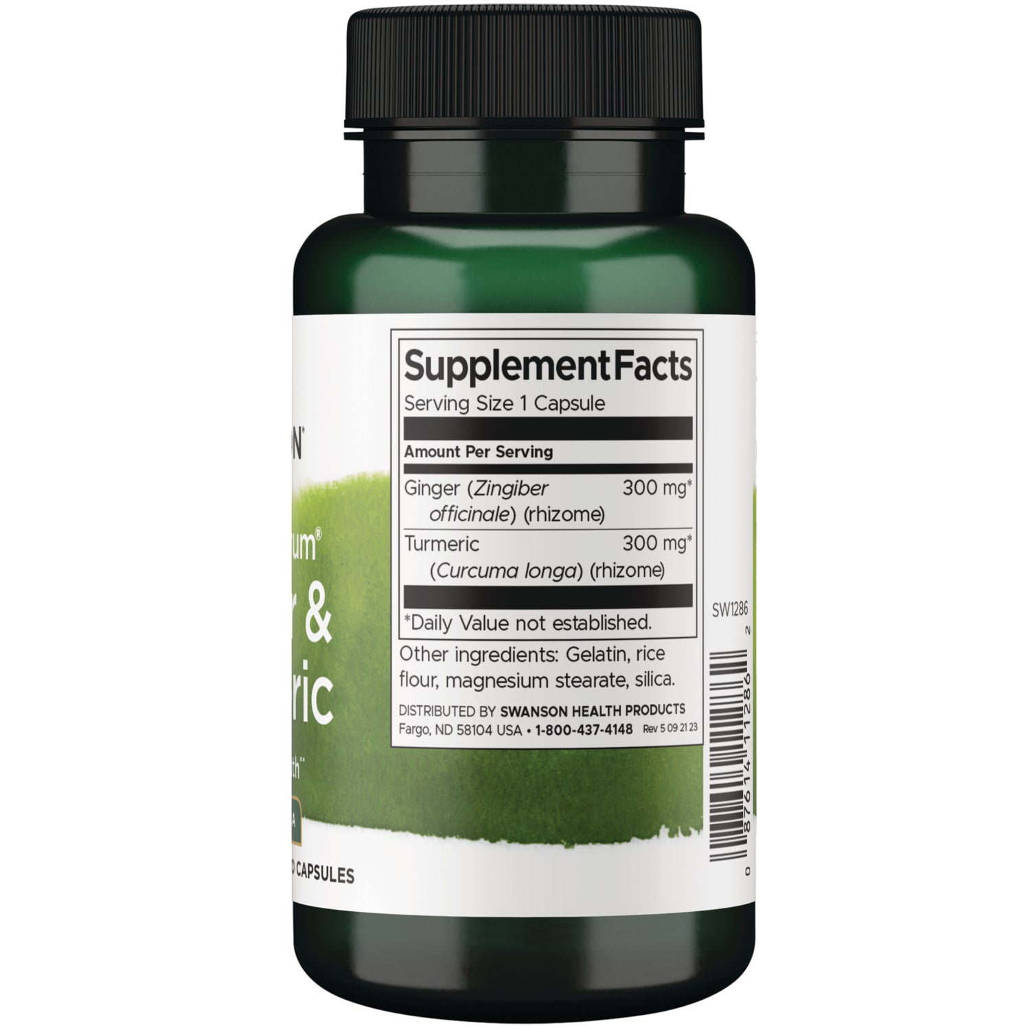 SW1286 | Back label with supplement facts and serving information