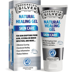 SSL015 | Sovereign Silver Natural Healing Gel, skin care tube with box, 2 fl oz