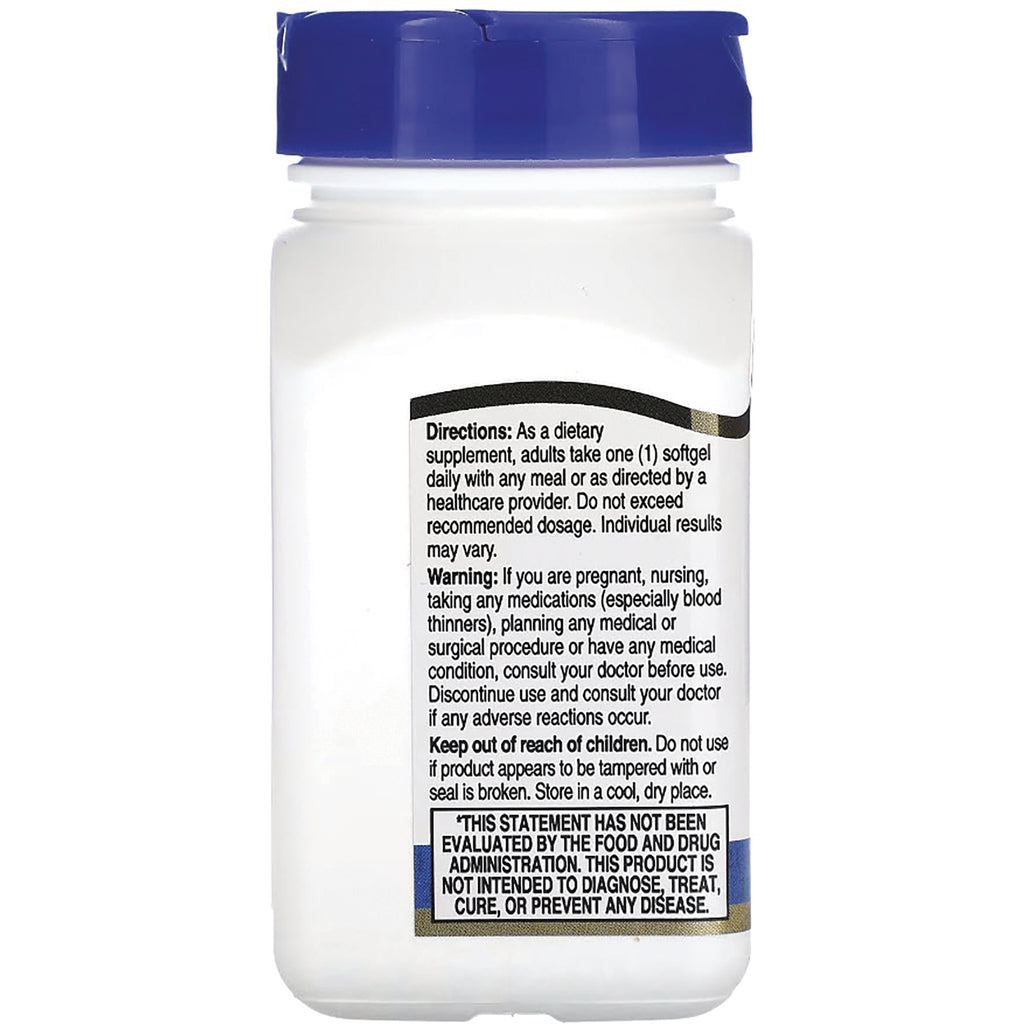 CNT111 | Back of white supplement bottle with blue cap showing directions, warnings, and FDA disclaimer - Thumbnail