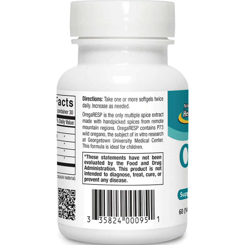 NHS058 | back label of white supplement bottle showing directions, FDA disclaimer and barcode - Thumbnail