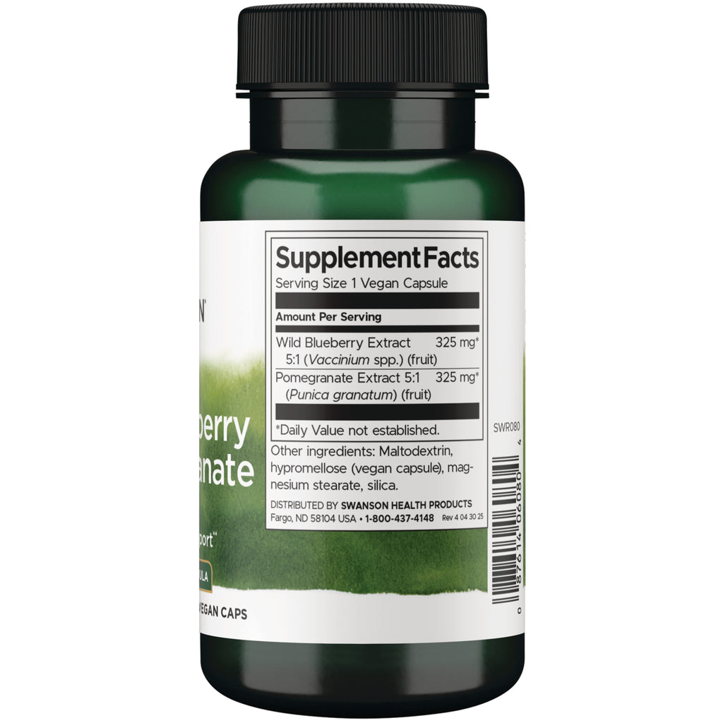 SWR080 | Back label with Supplement Facts, serving size 1 vegan capsule, ingredients, and barcode - Thumbnail