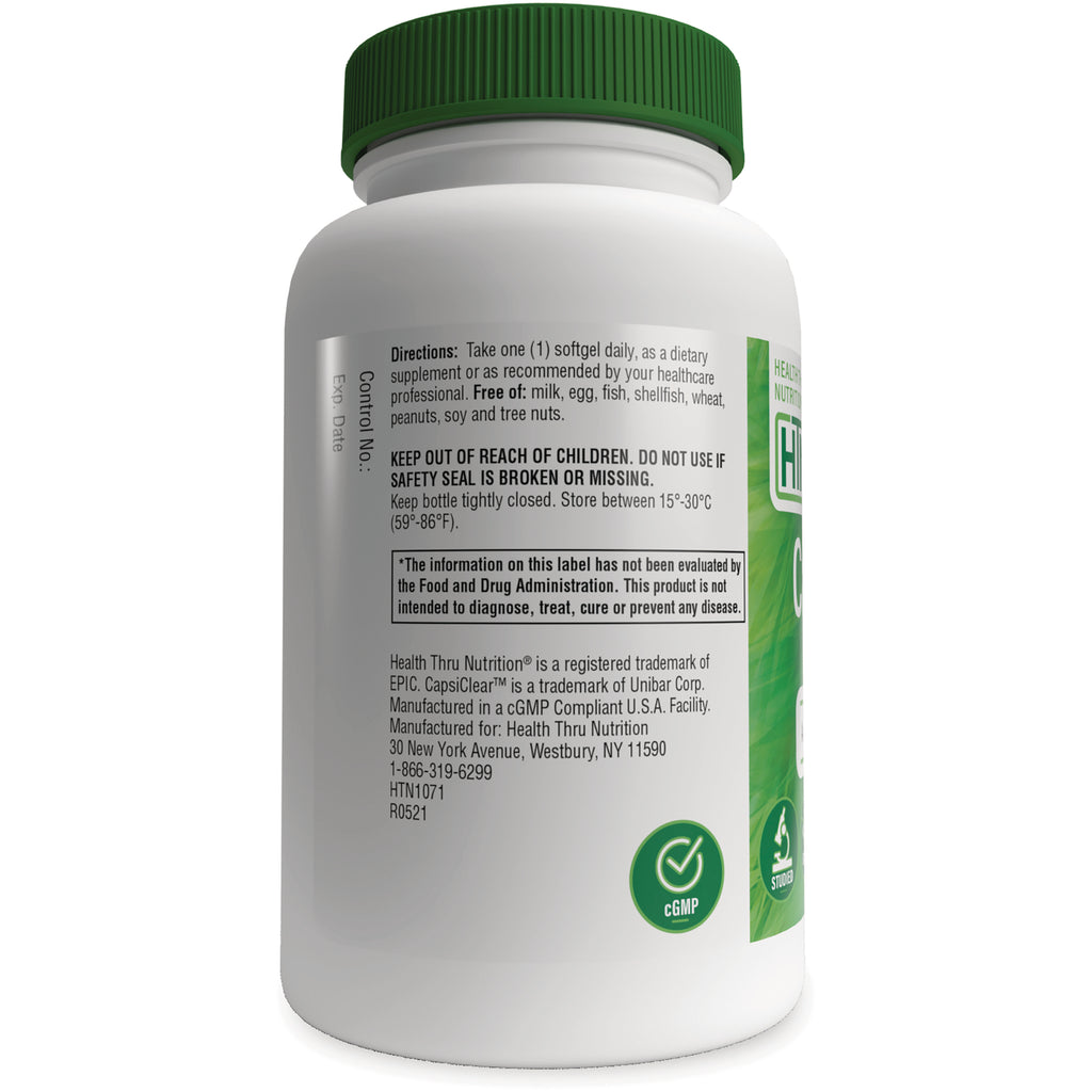 HTN011 | Back label showing directions, safety warning, manufacturer contact and cGMP seal - Thumbnail