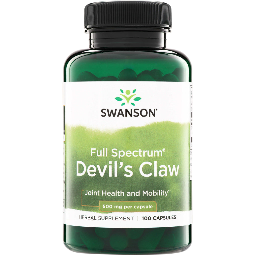 SW959 | Swanson Full Spectrum Devil's Claw, 500 mg per capsule, 100 capsules, front label - Thumbnail