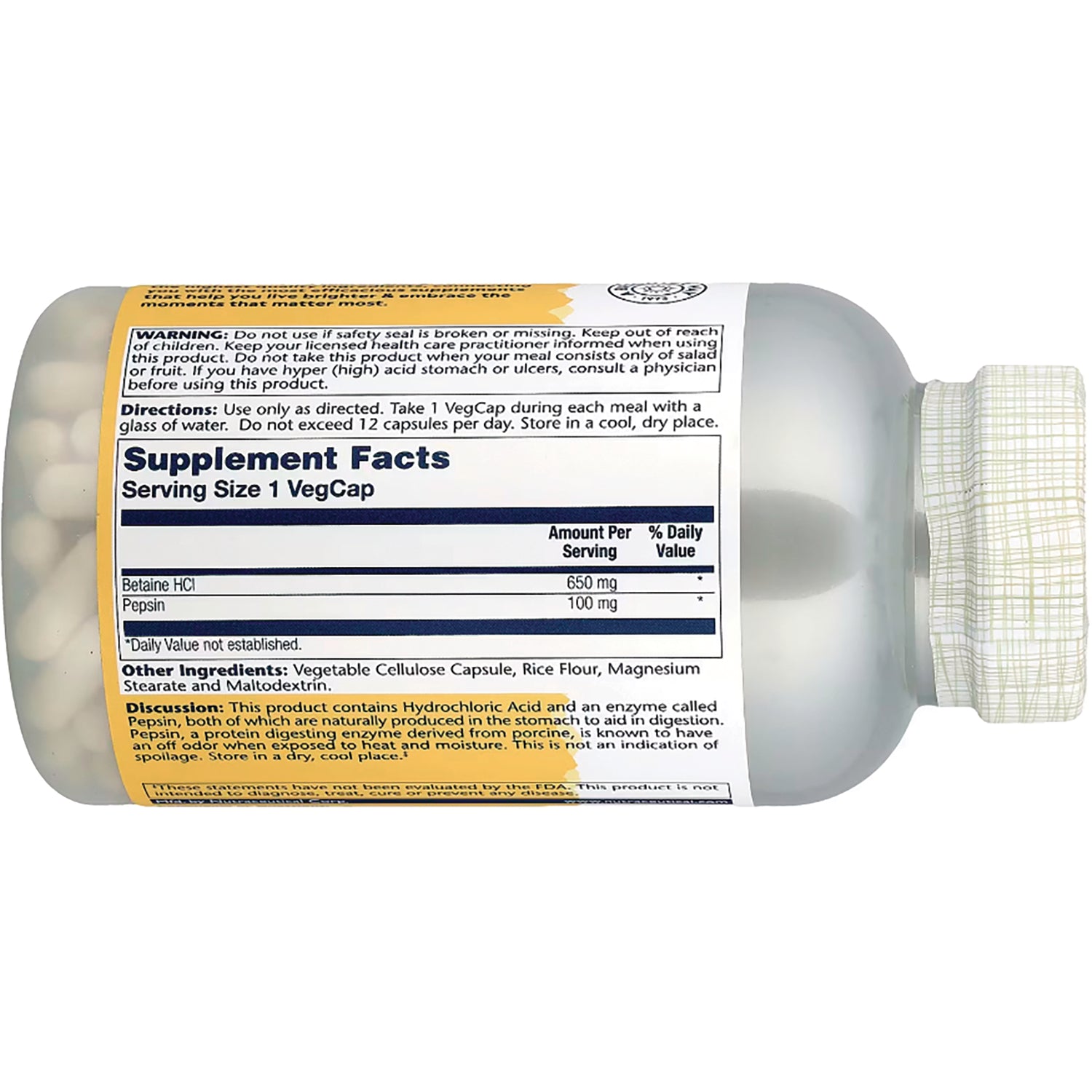 SLR199 | Back label with Supplement Facts panel and directions (Serving Size 1 VegCap)