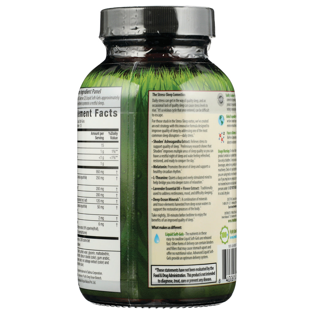 IR260 | Back of green supplement bottle showing Supplement Facts panel, ingredients and usage information - Thumbnail