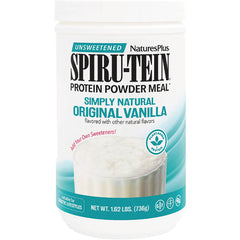 NTP086 | NaturesPlus Spiru-Tein protein powder meal unsweetened original vanilla tub 1.62 lbs