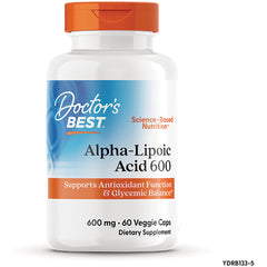 DB075 | Doctor's BEST Alpha-Lipoic Acid 600 supplement bottle, 600 mg, 60 veggie caps