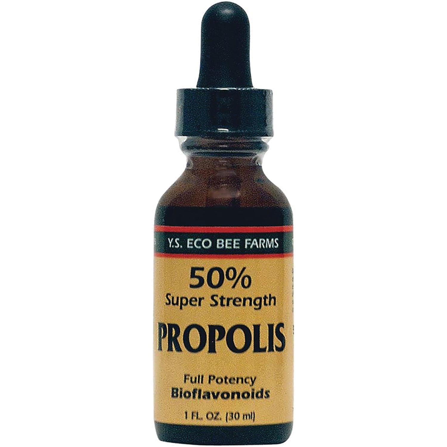 YS012 | Y.S. Eco Bee Farms Propolis 50% Super Strength dropper bottle, 1 fl oz