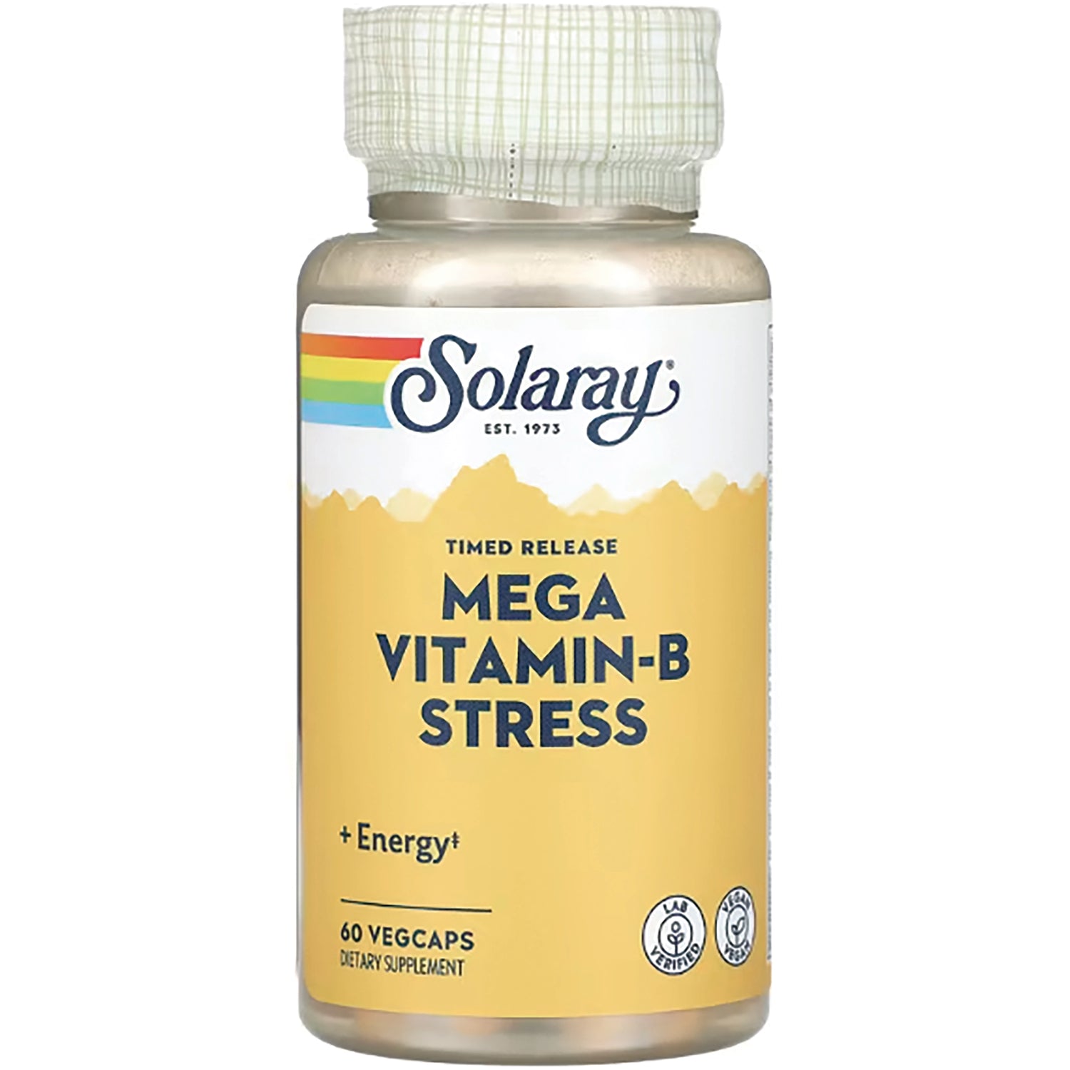 SLR292 | Solaray Timed Release Mega Vitamin-B Stress + Energy, 60 VegCaps