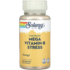 SLR292 | Solaray Timed Release Mega Vitamin-B Stress + Energy, 60 VegCaps