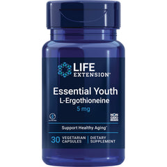 LE582 | Life Extension Essential Youth L-Ergothioneine 5 mg bottle, 30 vegetarian capsules dietary supplement