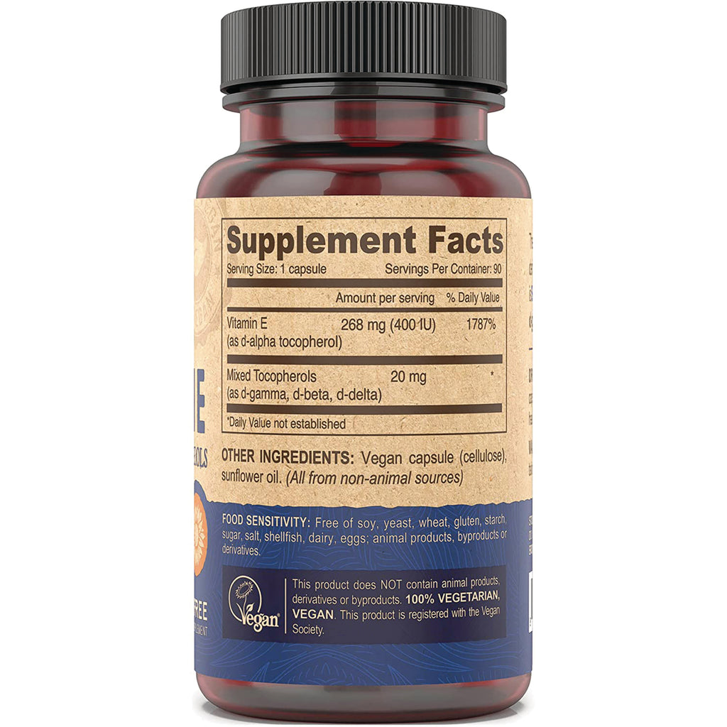 DEV035 | Supplement Facts panel and other ingredients on back label of amber supplement bottle - Thumbnail