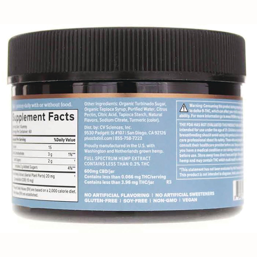 CV024 | Back of jar showing Supplement Facts, ingredients, and product information on blue label - Thumbnail