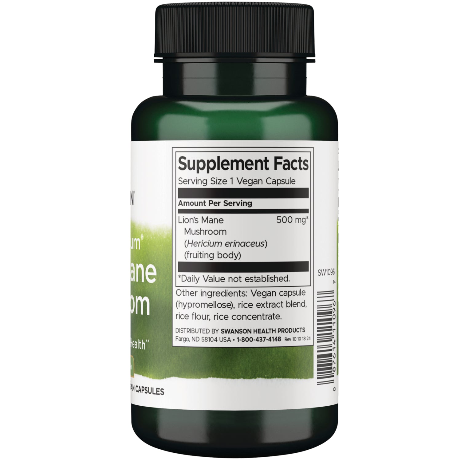 SW1096 | Back label with Supplement Facts