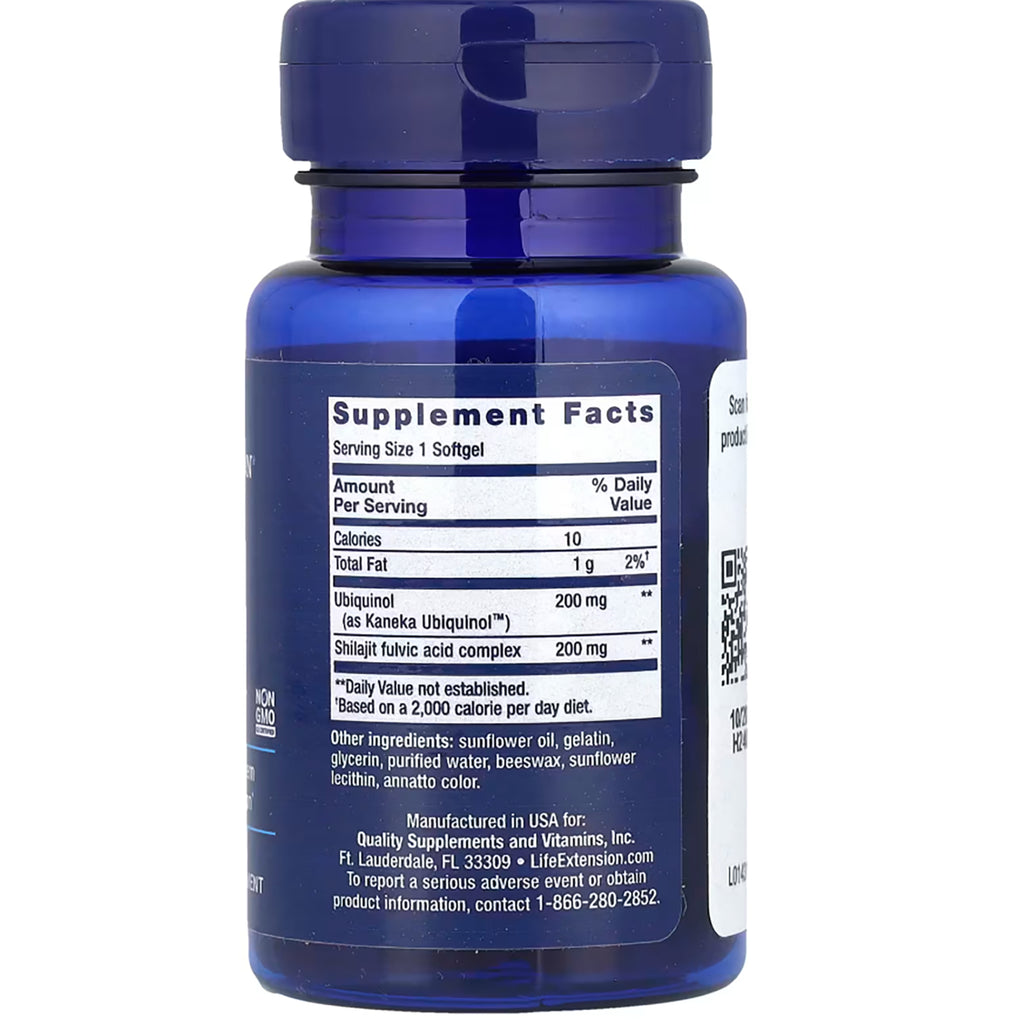 LE113 | Back of blue supplement bottle showing Supplement Facts panel, ingredient list, and manufacturer details - Thumbnail