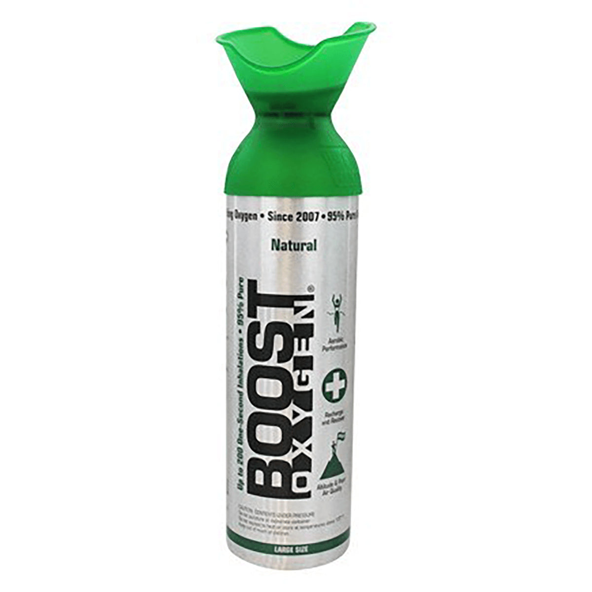 BXY001 | portable oxygen canister with green mouthpiece labeled BOOST OXYGEN