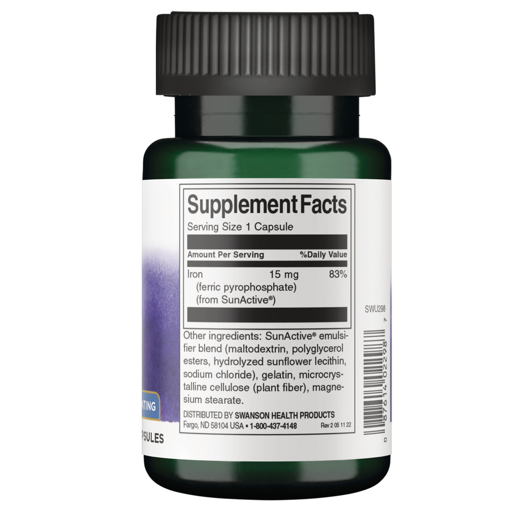 SWU298 | Back label with supplement facts and serving information - Thumbnail