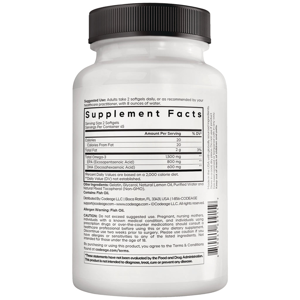 CDG051 | Back of white supplement bottle showing Supplement Facts panel, nutrition facts, ingredients, and caution text - Thumbnail