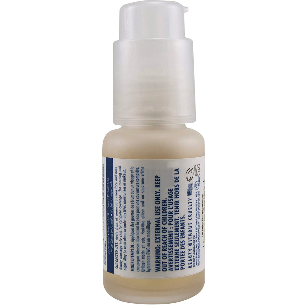 BWC110 | Back label of frosted pump bottle showing vertical warning text WARNING: EXTERNAL USE ONLY and usage directions - Thumbnail