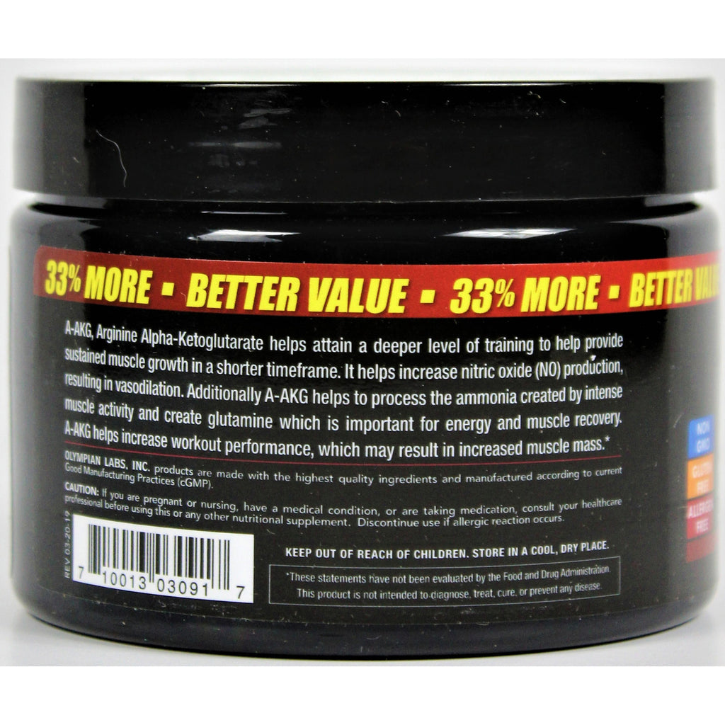 OL001 | Back label of black supplement jar showing product description, caution text and barcode - Thumbnail