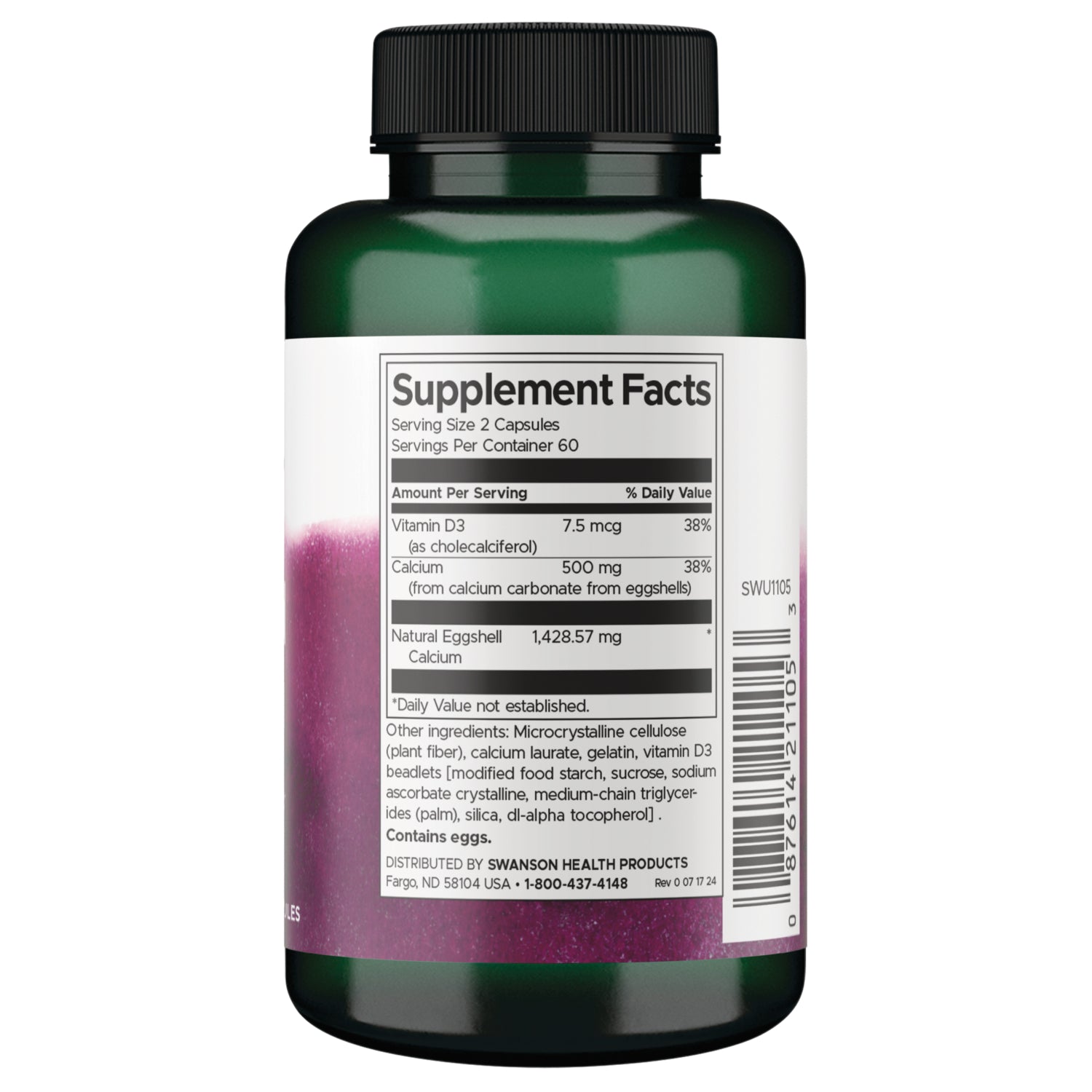 SWU1105 | Back label with Supplement Facts