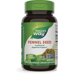 NW134 | Nature's Way Fennel Seed dietary supplement bottle front label showing 100 vegan capsules and 480 mg per serving