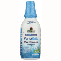 NAT174 | Front view of Nature's Answer PerioBrite mouthwash bottle labeled PerioBrite Mouthwash with Xylitol Wintermint