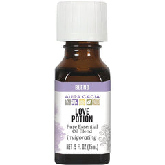 ARC045 | Aura Cacia Love Potion pure essential oil blend 0.5 fl oz amber bottle with white cap