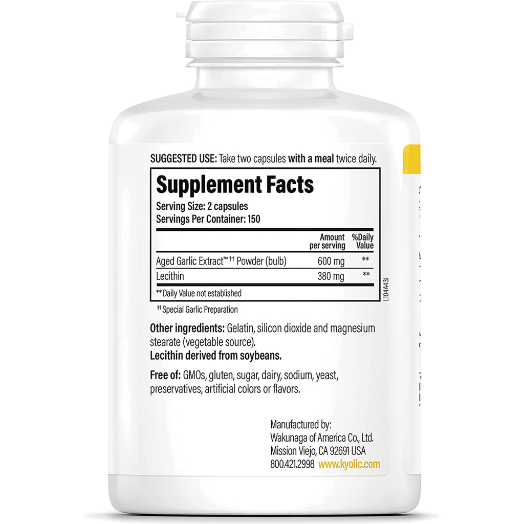 KY126 | back label showing Supplement Facts panel, serving size 2 capsules, ingredients and manufacturer contact - Thumbnail