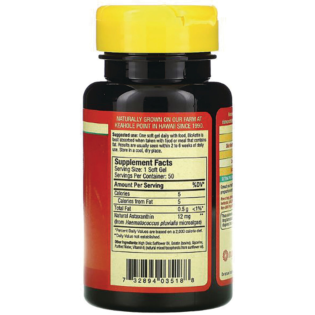 NUT022 | Back label showing Supplement Facts panel and barcode on red bottle with yellow cap - Thumbnail