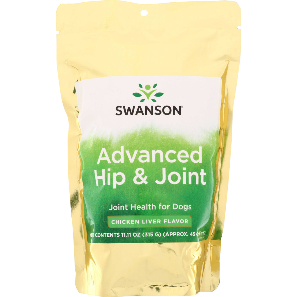 SWV018 | Swanson Advanced Hip & Joint dog chews, Chicken Liver Flavor, 11.11 oz (approx. 45 chews) - Thumbnail