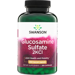 SW528 | Swanson Glucosamine Sulfate 2KCl, 500 mg per capsule, 250-capsule bottle; Joint Health and Mobility