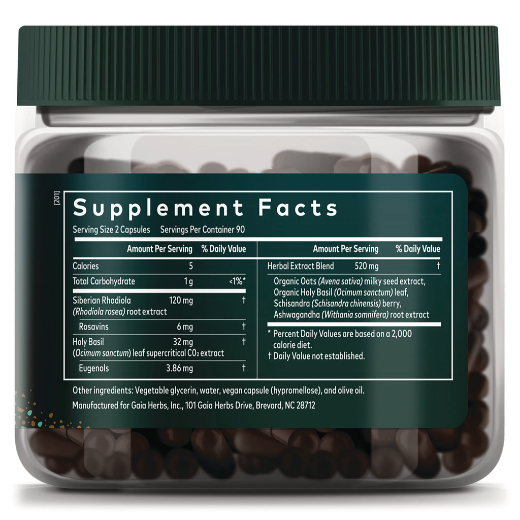 GH174 | back label showing Supplement Facts panel with serving size, ingredient amounts, and herbal extract blend - Thumbnail