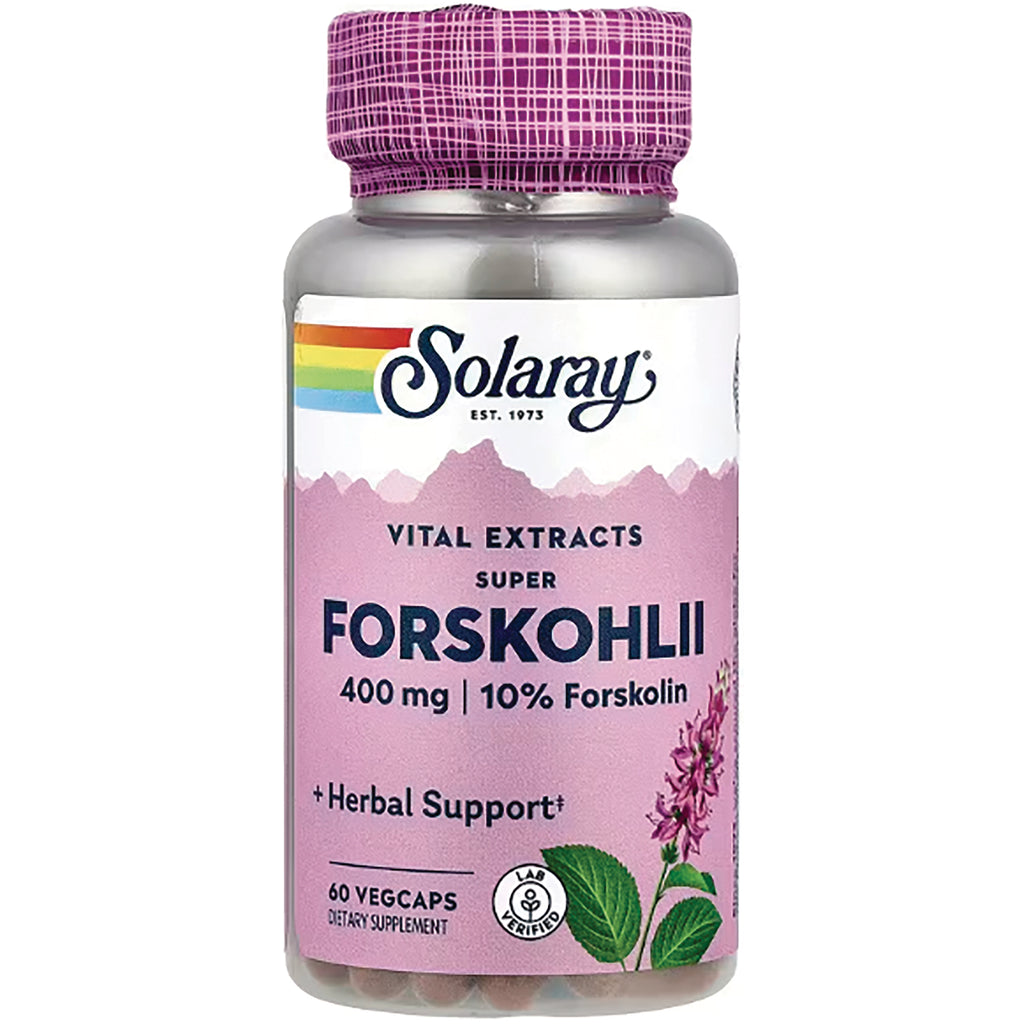 SLR406 | Solaray Forskolhii supplement bottle front label 400 mg 10% Forskolin 60 vegcaps - Thumbnail
