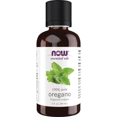 NWF261 | NOW essential oils 100% pure oregano 2 fl oz amber bottle with black cap