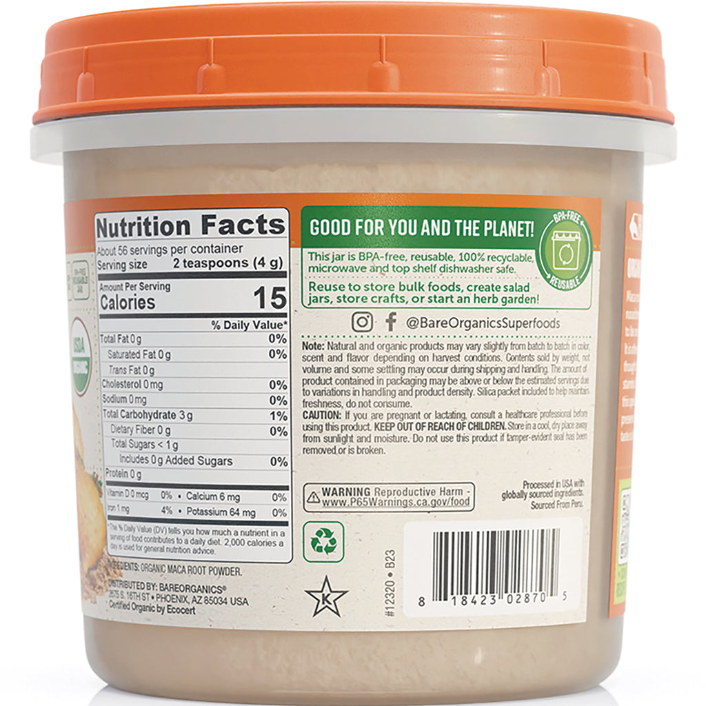 BOR005 | Back of tub showing nutrition facts, barcode, recycling symbol and Good for you and the planet! panel - Thumbnail