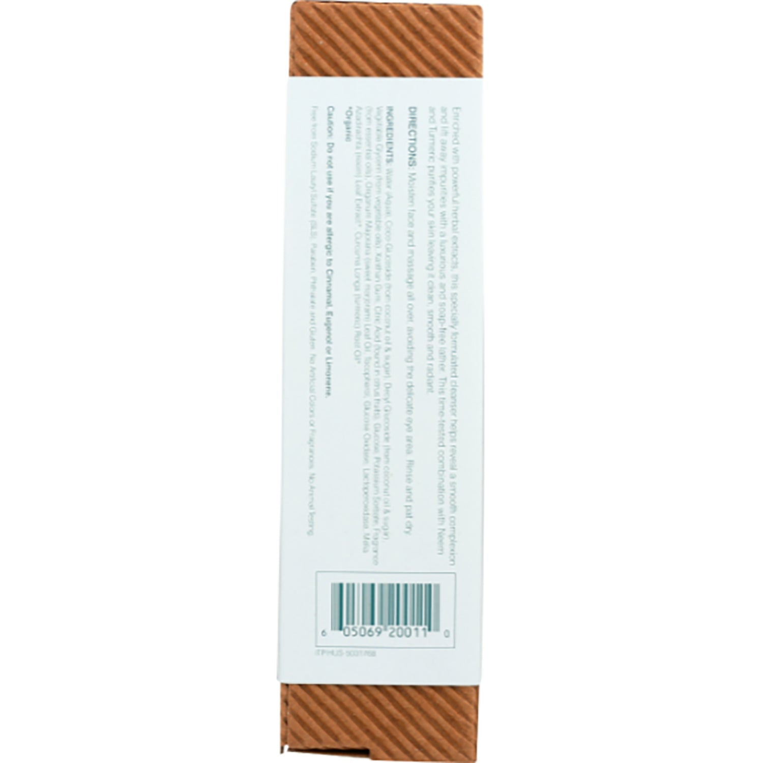 HHH032 | Back of product box showing ingredients, directions text and barcode