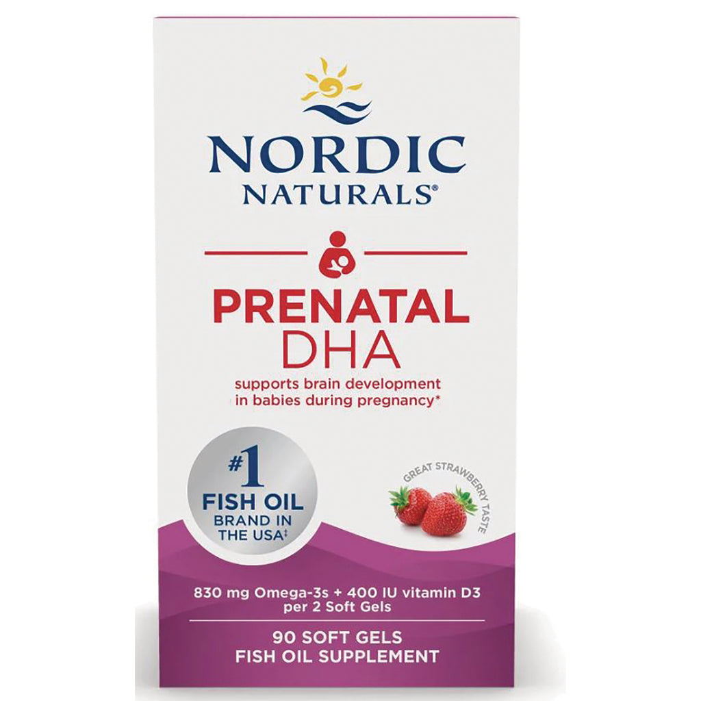 NRN103 | Nordic Naturals Prenatal DHA box with strawberry flavor and 90 soft gels - Thumbnail