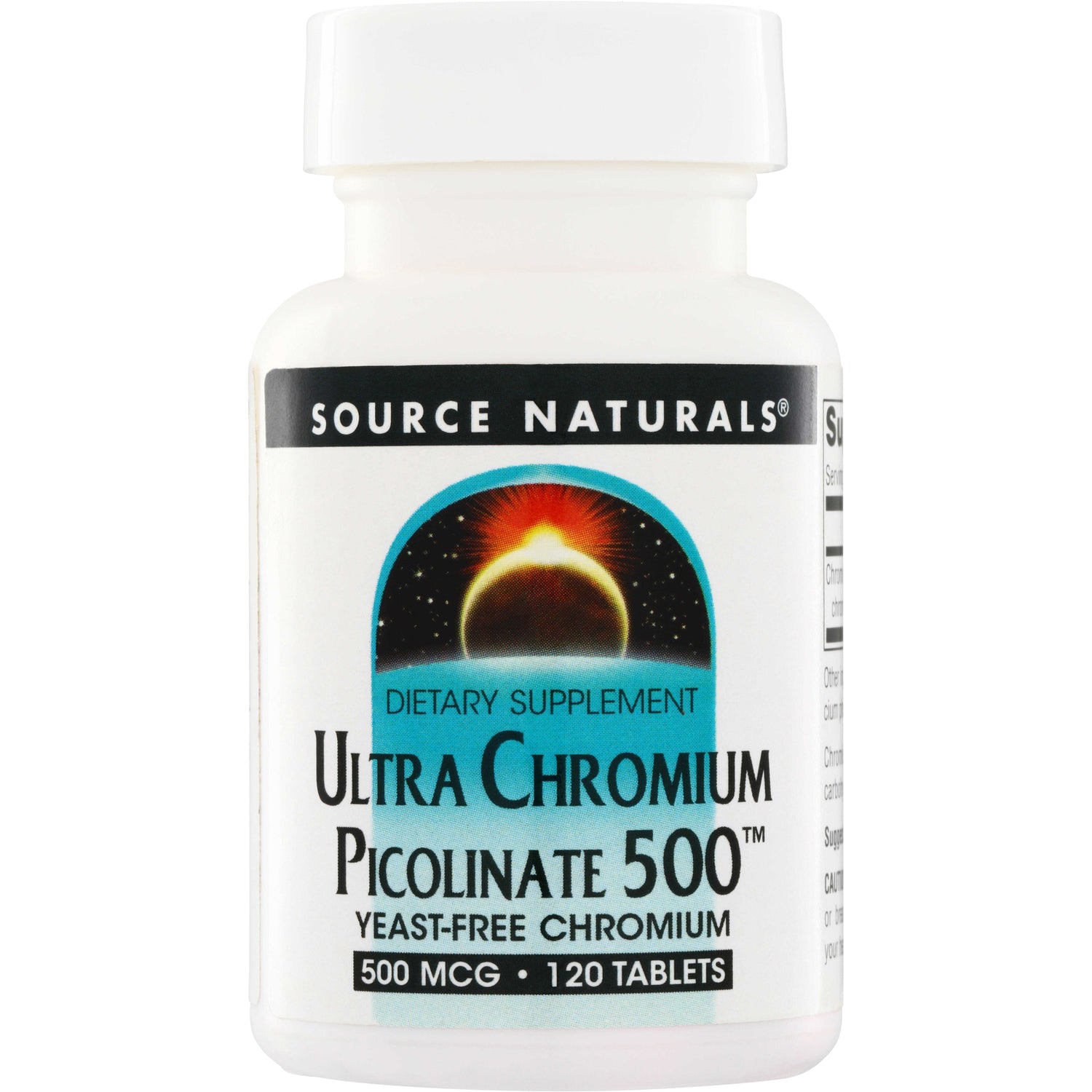 SN267 | Source Naturals Ultra Chromium Picolinate 500 dietary supplement, 500 mcg, 120 tablets