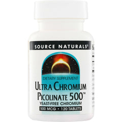 SN267 | Source Naturals Ultra Chromium Picolinate 500 dietary supplement, 500 mcg, 120 tablets