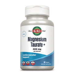 KL577 | KAL Magnesium Taurate + 400 mg supplement bottle, 90 tablets, cardiovascular support