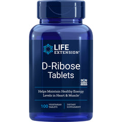 LE071 | Blue Life Extension bottle labeled D-Ribose Tablets 100 vegetarian tablets dietary supplement