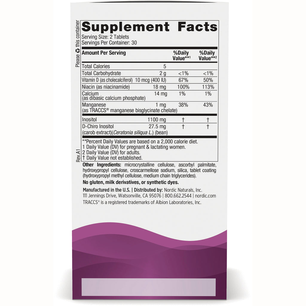 NRN136 | Back of supplement box showing Supplement Facts panel, ingredient list, and purple wave design at bottom - Thumbnail