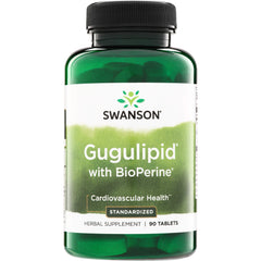 SWH037 | Swanson Gugulipid with BioPerine, standardized herbal supplement for cardiovascular health, 90 tablets