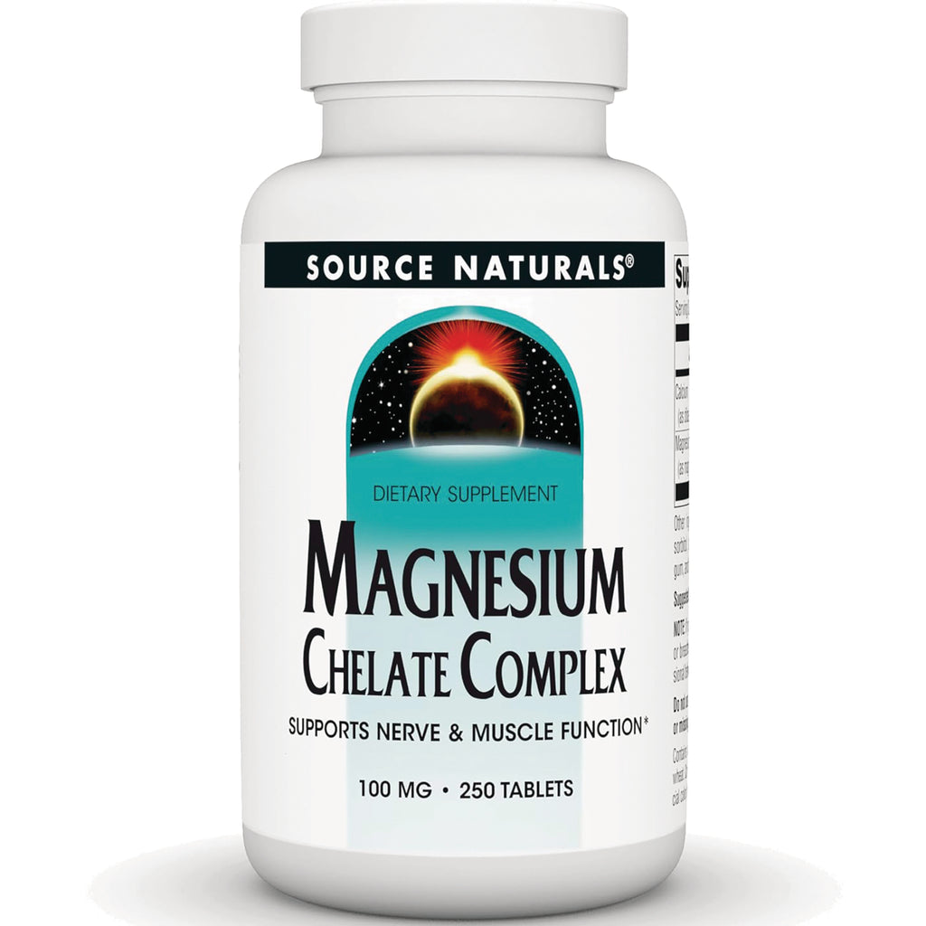 SN691 | Source Naturals Magnesium Chelate Complex dietary supplement, 100 mg, 250 tablets - Thumbnail