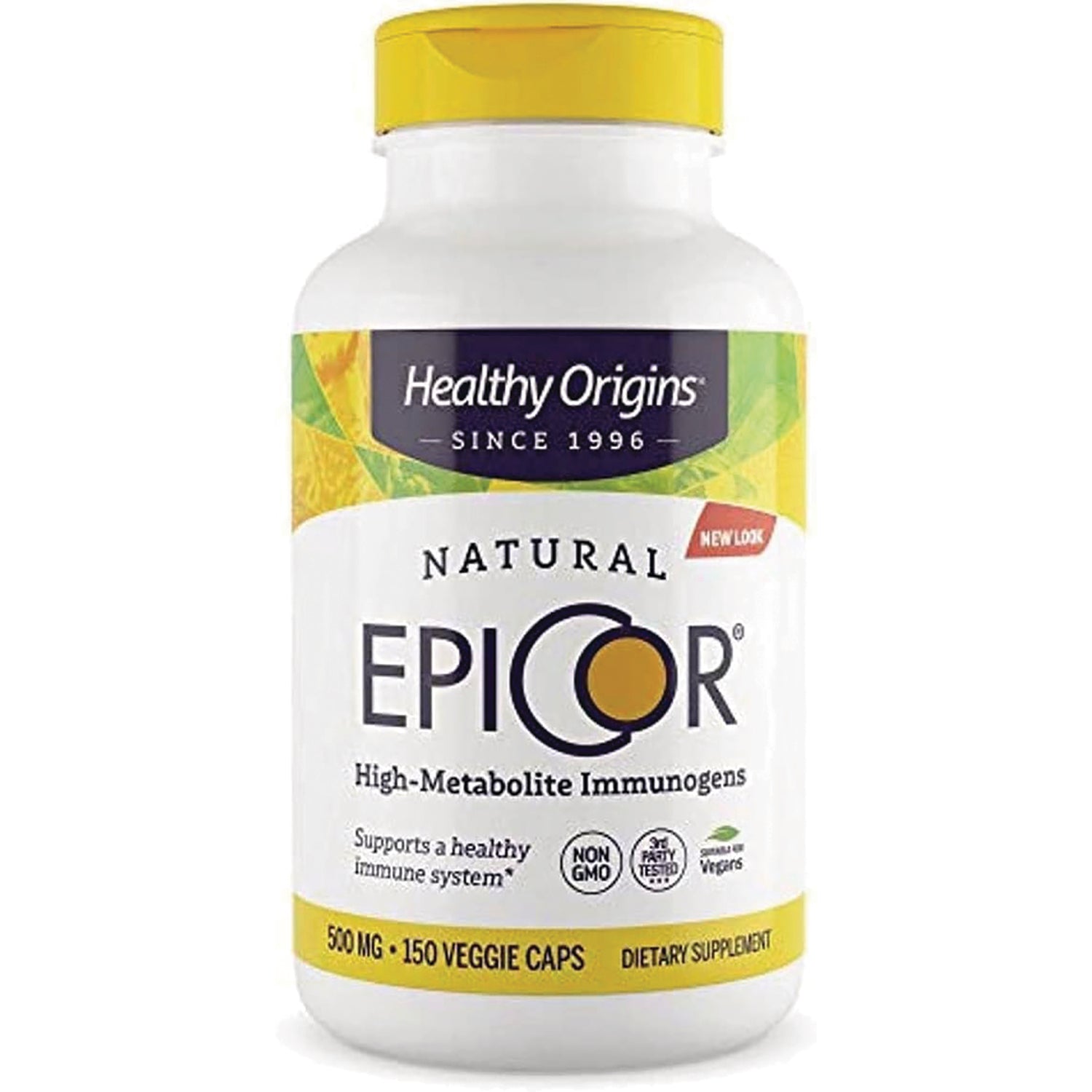 HRG008 | Healthy Origins EPICOR natural dietary supplement bottle labeled 500 mg 150 veggie caps