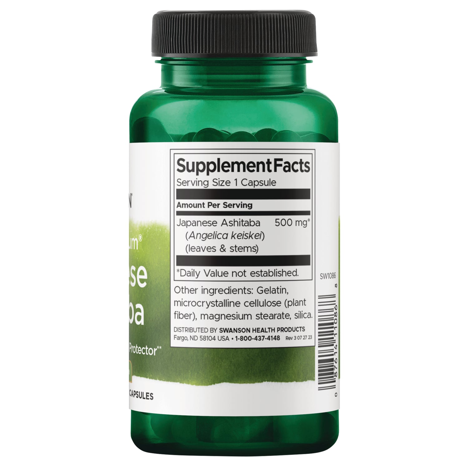 SW1086 | Back label with Supplement Facts