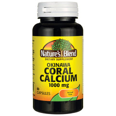 NAB041 | Nature's Blend Okinawa Coral Calcium 1000 mg supplement bottle front label, 60 capsules