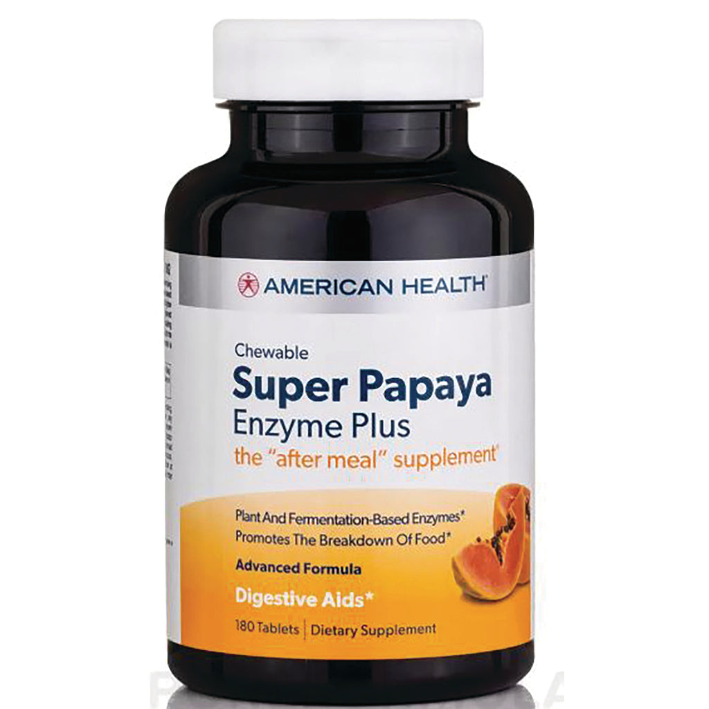 AM095 | American Health Chewable Super Papaya Enzyme Plus Digestive Aids, 180 tablets - Thumbnail